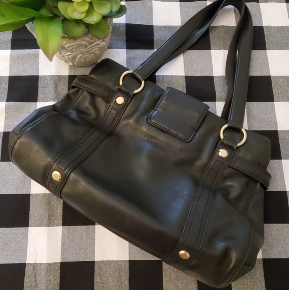 MICHAEL KORS Large Black Leather Purse Bag Tote - Picture 2 of 8